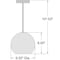 Access Lighting Nitrogen, Pendant, Brushed Steel Finish, Opal Glass 23951-BS/OPL - alternate 2